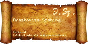 Draskovits Szabina névjegykártya